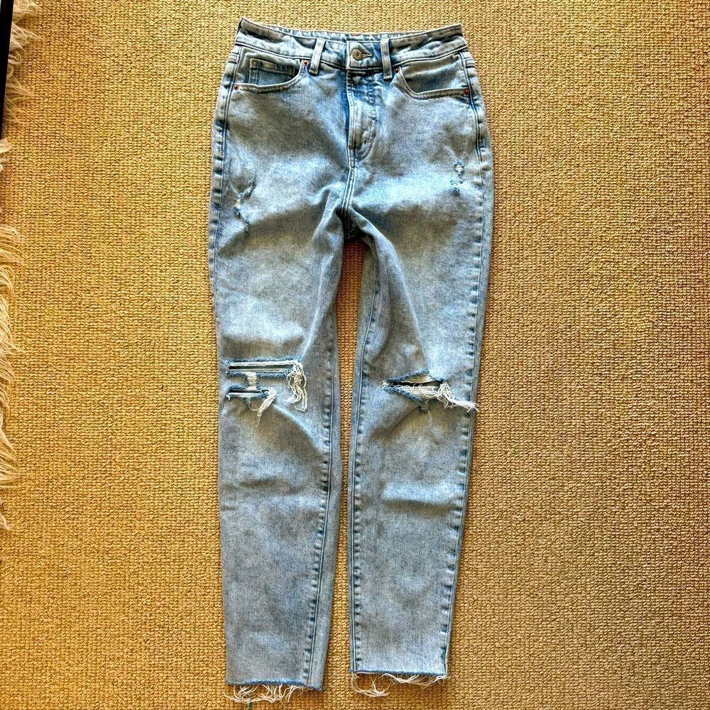 Old Navy OG slim high waist stone wash den jeans 2